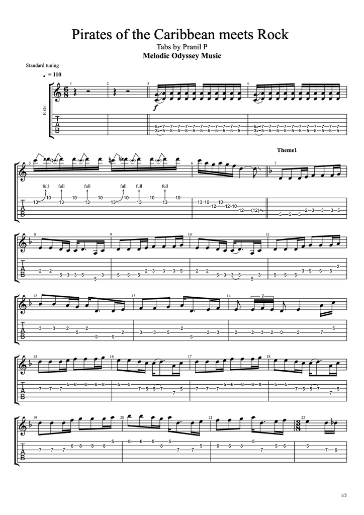 Pirates of Caribbean (Rock Version)